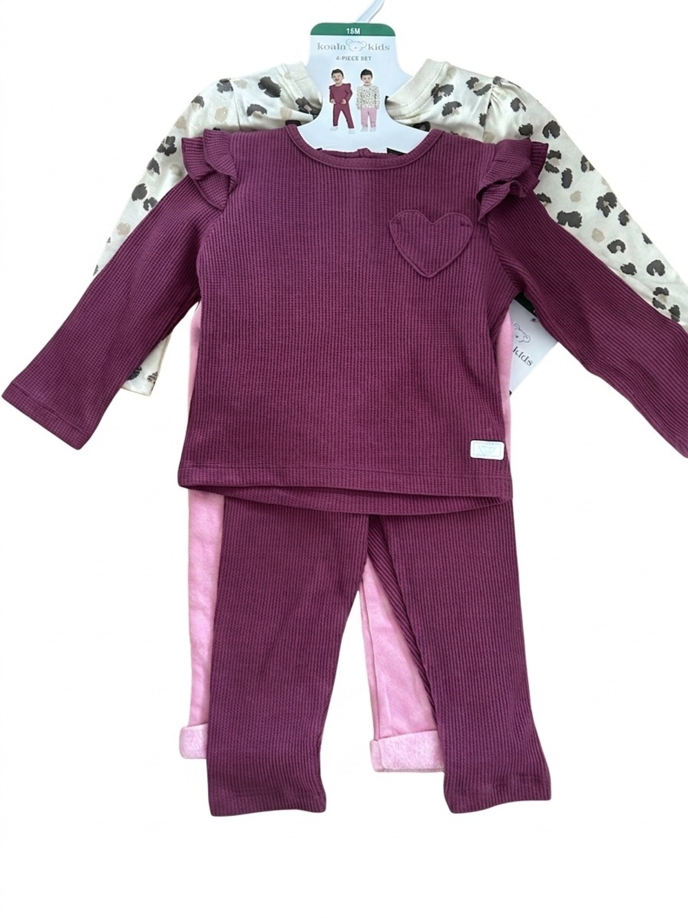 Koala Kids 4-piece Set Purple violet Rose Baby Girl 18 Months NWT